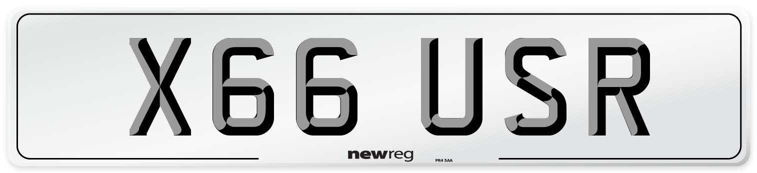 X66 USR Number Plate from New Reg